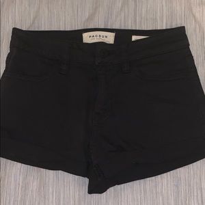 Pacsun “super stretch” black jean shorts